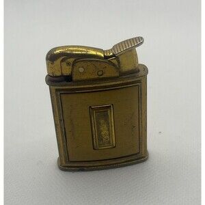 Vintage Evans Striped Lined Old Cigarette Lighter Pocket Gold Smoking Tobacco ￼